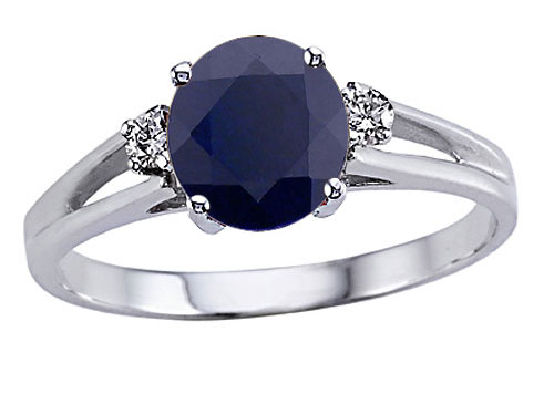 10k Gold Sapphire and Diamond Ring